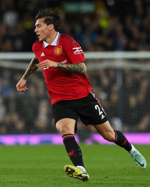 Premier Lig maçında Manchester United ile Goodison Park, Liverpool, İngiltere 'de oynanan Everton - Manchester United maçında Victor Lindelf # 2.