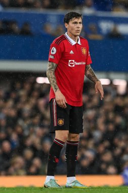 Premier Lig maçında Manchester United ile Goodison Park, Liverpool, İngiltere 'de oynanan Everton - Manchester United maçında Victor Lindelf # 2.