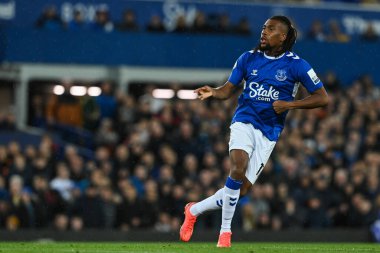 Everton 'dan Alex Iwobi # 17 Premier League maçı sırasında Everton - Manchester United Goodison Park, Liverpool, İngiltere, 9 Ekim 202