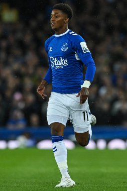 Everton 'dan Demarai Gray # 11 Premier League maçı sırasında Everton - Manchester United Goodison Park, Liverpool, İngiltere, 9 Ekim 202