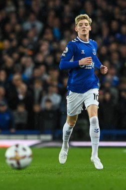 Everton 'dan Anthony Gordon # 10 Premier League maçı sırasında Everton - Manchester United Goodison Park, Liverpool, İngiltere, 9 Ekim 202