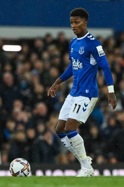 Everton 'dan Demarai Gray # 11 Premier League maçında Everton, Manchester United' a karşı Goodison Park, Liverpool, İngiltere, 9 Ekim 202