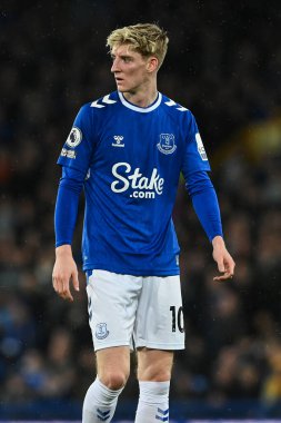 Everton 'dan Anthony Gordon # 10 Premier League maçı sırasında Everton - Manchester United Goodison Park, Liverpool, İngiltere, 9 Ekim 202