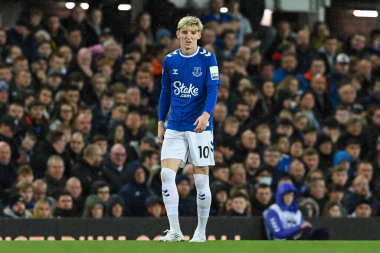 Everton 'dan Anthony Gordon # 10 Premier League maçı sırasında Everton - Manchester United Goodison Park, Liverpool, İngiltere, 9 Ekim 202