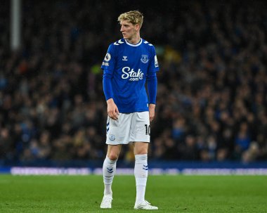 Everton 'dan Anthony Gordon # 10 Premier League maçı sırasında Everton - Manchester United Goodison Park, Liverpool, İngiltere, 9 Ekim 202