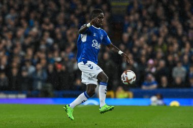 Everton 'dan Idrissa Gueye # 27 Premier League maçında Everton, Manchester United' a karşı Goodison Park, Liverpool, Birleşik Krallık, 9 Ekim 202
