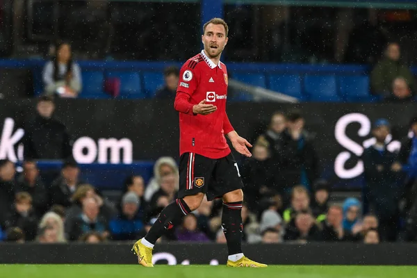 Christian Eriksen Manchester United Premier League Match Everton Manchester United — Stockfoto