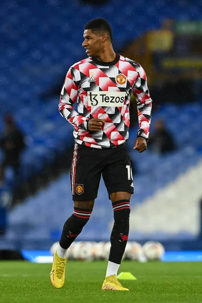 Marcus Rashford Del Manchester United Durante Calentamiento Previo Partido Premier — Foto de Stock