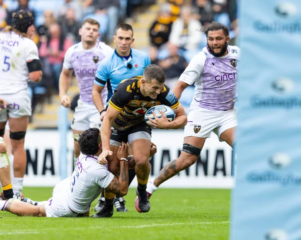 Ryan Mills Wasps Rugby Wordt Aangepakt Door Matt Proctor Van — Stockfoto