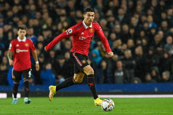 Cristiano Ronaldo Del Manchester United Una Pausa Con Pallone Durante — Foto Stock