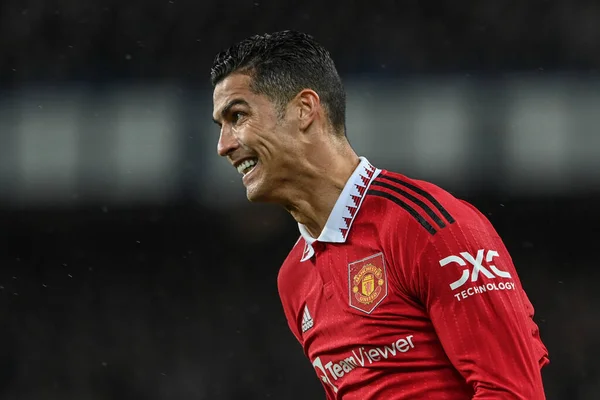 Cristiano Ronaldo Del Manchester United Reacciona Durante Partido Premier League —  Fotos de Stock
