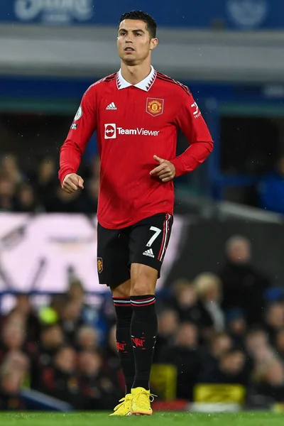 Cristiano Ronaldo Del Manchester United Durante Partido Premier League Everton — Foto de Stock