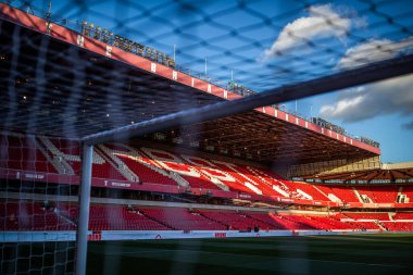 Premier Lig maçından önce Nottingham Forest, Aston Villa 'ya karşı City Ground, Nottingham, İngiltere' de 10 Ekim 202 'de oynanan maçın genel görünümü.