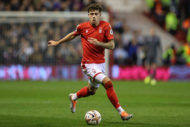 Nottingham Ormanı 'ndan Neco Williams # 7 Premier League maçı sırasında Nottingham Forest, Aston Villa' ya karşı City Ground, Nottingham, İngiltere, 10 Ekim 202