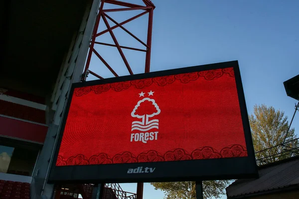 Großbildfernseher City Ground Während Des Premier League Spiels Nottingham Forest — Stockfoto