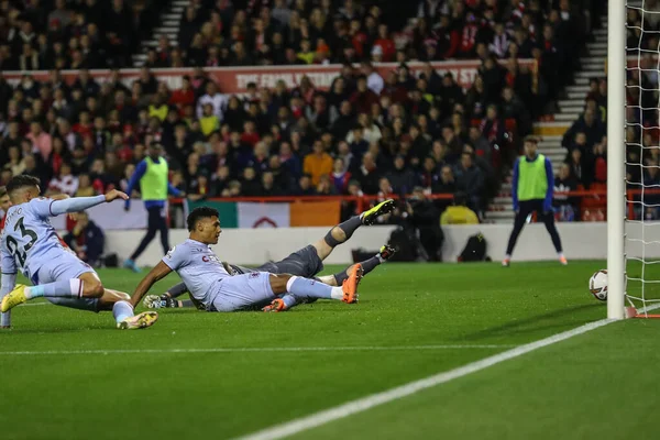 Ollie Watkins Aston Villa Marcou Mas Seu Desvio Governado Durante — Fotografia de Stock