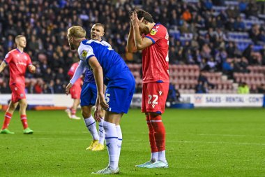 Blackburn Rovers 'dan Ben Brereton Daz 11 Ekim 2022' de İngiltere 'nin Wigan Stadyumu' nda oynanan Wigan Atletizm ve Blackburn Rovers maçında kaçırdığı golü karşıladı.