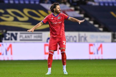 Blackburn Rovers 'dan Ben Brereton Daz 11 Ekim 2022' de Wigan Atletizm ve Blackburn Rovers maçında takım arkadaşlarını taşıyor.