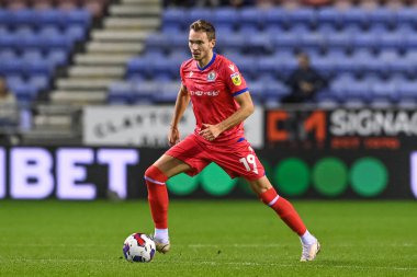 Ryan Hedges # 19 numara Blackburn Rovers 11 Ekim 202 'de Wigan-Blackburn Stadyumu' nda oynanan Wigan Atletizm Şampiyonası karşılaşmasında