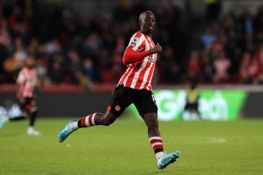 Brentford 'dan Yoane Wissa # 11 Premier League maçı sırasında Brentford - Brighton ve Hove Albion Brentford Community Stadyumu, Londra, Birleşik Krallık, 14 Ekim 202