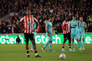 Brentford 17 numaralı Ivan Toney Premier Lig karşılaşması öncesinde Brentford - Brighton ve Hove Albion Brentford Community Stadyumu, Londra, Birleşik Krallık 'ta 14 Ekim 202' de karşı karşıya geldi.