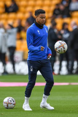 Nottingham Ormanı 'ndan Jesse Lingard # 11 Premier Lig maçında maç öncesi ısınma sırasında Wolverhampton Wanderers Nottingham Ormanı' na karşı Molineux, Wolverhampton, Birleşik Krallık, 15 Ekim 202