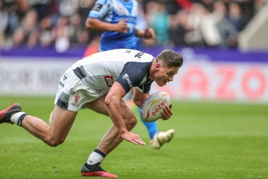 İngiltere 'den Jack Welsby, Rugby Ligi Dünya Kupası 2021 karşılaşmasında İngiltere ile Samoa arasında 15 Ekim 202' de St. James 's Park, Newcastle, İngiltere' de oynanan karşılaşmaya gidiyor.
