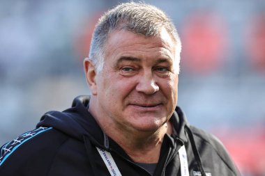 Shaun Wane İngiltere Teknik Direktörü, Rugby Ligi Dünya Kupası 2021 karşılaşmasından önce St. James 's Park, Newcastle, İngiltere, 15 Ekim 2022' de St Jamess Park 'a geldi.