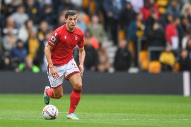 Nottingham Ormanı 'ndan Remo Freuler # 23 Premier League maçı sırasında Wolverhampton Wanderers - Nottingham Ormanı, Molineux, Wolverhampton, Birleşik Krallık, 15 Ekim 202