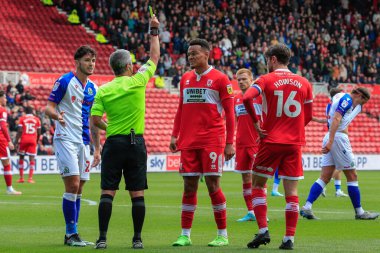 Middlesbrough 'dan Rodrigo Muniz, Middlesbrough, Birleşik Krallık' taki Riverside Stadyumu 'nda Middlesbrough - Blackburn Rovers maçında sarı kart aldı.