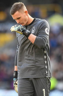 Nottingham Ormanı 1. Dekan Henderson Premier Lig maçı sırasında Wolverhampton Wanderers Nottingham Ormanı 'na karşı Molineux, Wolverhampton, İngiltere, 15 Ekim 202