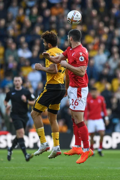 Diego Costa Van Wolverhampton Wanderers Daagt Scott Mckenna Van Nottingham — Stockfoto