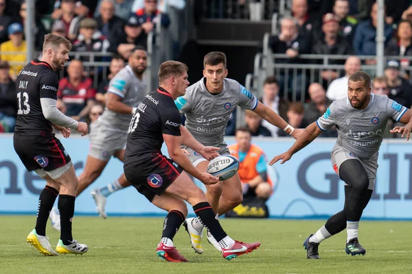 Owen Farrell Van Saracens Actie Tijdens Wedstrijd Tijdens Gallagher Premiership — Stockfoto