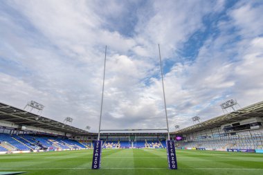 Halliwell Jones Stadyumu 'nun genel görünümü, bugünkü Rugby Ligi Dünya Kupası 2021 maçı için Halliwell Jones Stadyumu, Warrington, İngiltere, 16 Ekim 202