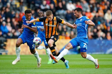 Hull City 'den Greg Docherty # 8 Birmingham City' den Auston Trusty # 5 ve Birmingham City 'den Maxime Colin # 2' yi, Birmingham City - Birmingham City maçında durdurdu.