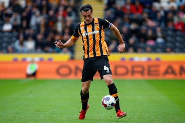 Hull City 'den Jacob Greaves # 4 numara Hull Bet Şampiyonası maçında Hull City, Birmingham City' ye karşı MKM Stadyumu, Hull, İngiltere, 16 Ekim 202