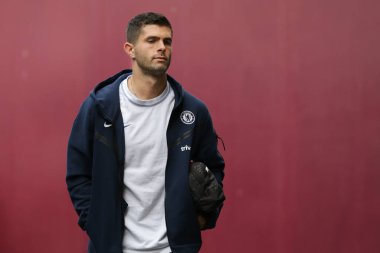 Chelsea 'den Christian Pulisiç # 10 Premier Lig karşılaşması sırasında Birmingham, İngiltere' de 16 Ekim 202 'de Villa Park' ta Aston Villa ile Chelsea karşılaşacak.