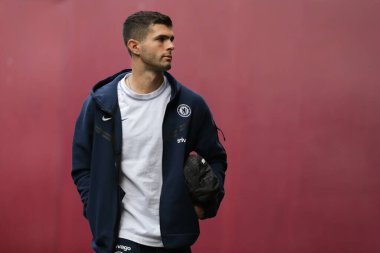 Chelsea 'den Christian Pulisiç # 10 Premier Lig karşılaşması sırasında Birmingham, İngiltere' de 16 Ekim 202 'de Villa Park' ta Aston Villa ile Chelsea karşılaşacak.
