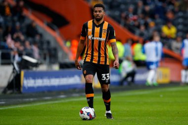 Hull City 'den Cyrus Christie # 33 Sky Bet Şampiyonası' nda Hull City, Birmingham City 'ye karşı MKM Stadyumu, Hull, Birleşik Krallık, 16 Ekim 202