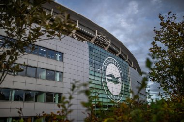Premier Lig maçından önce American Express Community Stadyumu 'nun genel görüntüsü Brighton ve Hove Albion, Nottingham Ormanı' na karşı American Express Community Stadyumu, Brighton ve Hove, Birleşik Krallık, 18 Ekim 202
