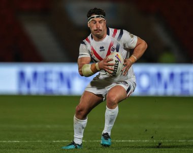 Rugby Ligi Dünya Kupası 2021 maçında Fransız Benjamin Garcia ile Yunanistan Eco-Power Stadyumu, Doncaster, İngiltere, 17 Ekim 202