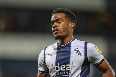 West Bromwich Albion 'dan Grady Diangana # 11, 18 Ekim 202' de İngiltere 'de The Hawthorns, West Bromwich, İngiltere' de oynanan West Bromwich Albion-Bristol maçında üzgün görünüyor.