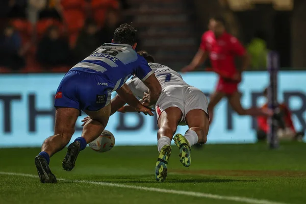 Tony Gigot Van Frankrijk Gaat Voor Een Try Tijdens Rugby — Stockfoto