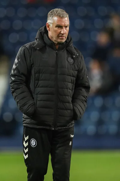 Nigel Pearson Chef För Bristol City Pre Game Uppvärmning Inför — Stockfoto