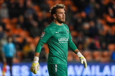 Blackpool 'dan Chris Maxwell # 1 Gökyüzü İddia Şampiyonası maçı Blackpool vs Hull City Bloomfield Road, Blackpool, İngiltere, 19 Ekim 202