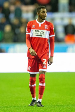 Middlesbrough 'dan Isaiah Jones # 2 Gökyüzü İddia Şampiyonası maçında Wigan Atletizm - Middlesbrough DW Stadyumu, Wigan, İngiltere, 19 Ekim 202