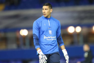 Birmingham City 'den Neil Etheridge # 1 Gökyüzü İddia Şampiyonası maçında Birmingham City, St Andrews, Birmingham' da Burnley 'e karşı, 19 Ekim 202