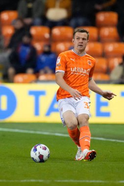 Blackpool 'dan Jordan Thorniley # 34 Sky Bet Şampiyonası' nda Blackpool - Hull City maçı, Bloomfield Road, Blackpool, İngiltere, 19 Ekim 202