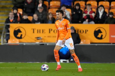 Blackpool 'dan Rhys Williams # 15 Sky Bet Şampiyonası maçı Blackpool vs Hull City Bloomfield Road, Blackpool, İngiltere, 19 Ekim 202