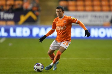 Blackpool 'dan Ian Poveda # 26 Gökyüzü İddia Şampiyonası maçı Blackpool vs Hull City, Bloomfield Road, Blackpool, İngiltere, 19 Ekim 202